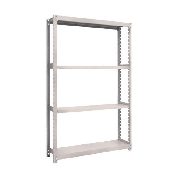 TRUSCO スチールラック M2型軽中量棚 1160X300XH2100 4段 単体 ネオグレー M2-7434 NG 1セット(1台)（直送品）