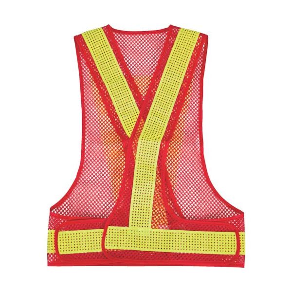 トラスコ中山 TRUSCO メッシュ安全ベスト レッド*イエロー TMV-RY 1着 510-8167（直送品）