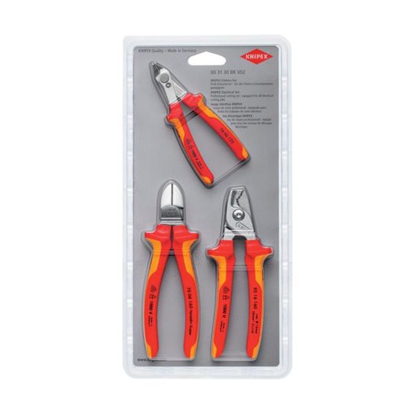kaz　同梱用 KNIPEX 絶縁工具3点セット(ニッパー2種類、ケーブルカッター