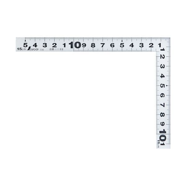 シンワ測定 シンワ 曲尺平ぴた シルバー 15×11cm 表裏同目 11188 1本 566-1883（直送品）