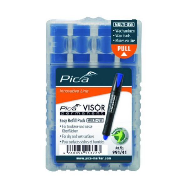 ピカコーポレイション ピカマーカー パーマネントマルチマーカー"VISOR用替え 青 4本入り 99141 1箱(4本) 580-4171（直送品）