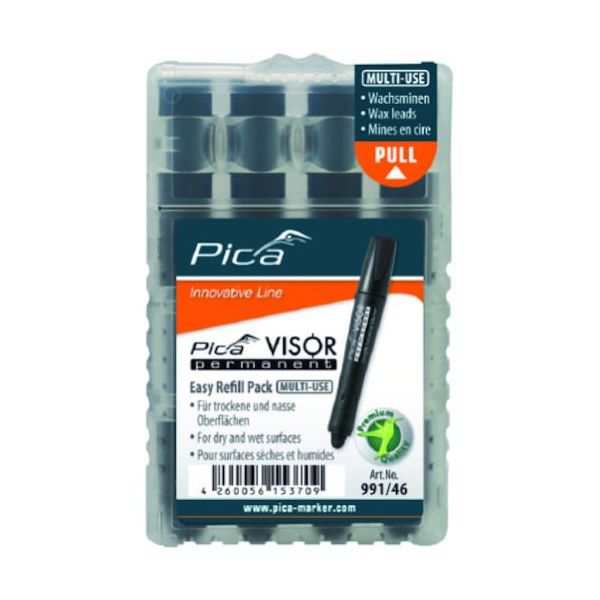 ピカコーポレイション ピカマーカー パーマネントマルチマーカー"VISOR用替え 黒 4本入り 99146 1箱(4本) 580-4166（直送品）
