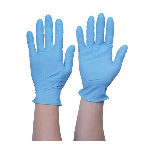 TRUSCO まとめ買い 使い捨てニトリル手袋TGエアー 0.06 粉無青M 100枚 10箱 TGNN06BM10P（直送品）