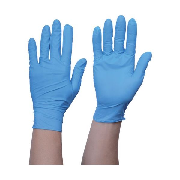 TRUSCO まとめ買い 使い捨てニトリル手袋TGスタンダード 0.08粉無青M 100枚 10箱 TGNN08BM10P（直送品）