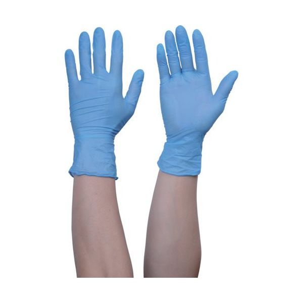 TRUSCO まとめ買い 使い捨てニトリル手袋TGワーク 0.10 粉無青M 100枚 10箱 TGNN10BM10P（直送品）