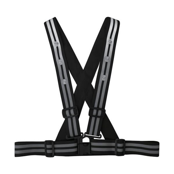 喜多 LEDストレッチ安全ベルト(4.8cm幅) No6100 ブラック フリー NO6100-BK-F 1着 585-1658（直送品）