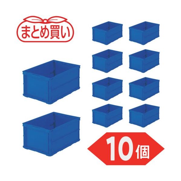 TRUSCO 【まとめ買い】オリコン 薄型折りたたみコンテナ 40L ダークブルー 10個 TR-O40B-DB-10P 1セット(10個)（直送品）