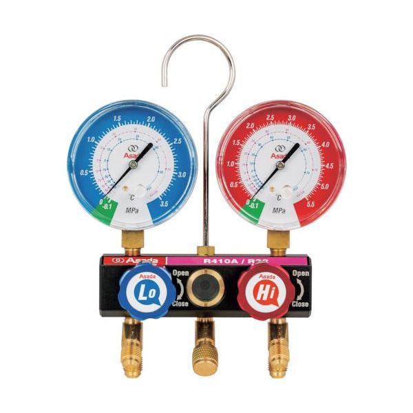 アサダ ボールバルブ式マニホールドADキット R410A、R32 ケース付 92cm AM114C 1セット 554-3995（直送品）