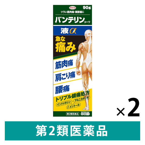 バンテリンコーワ液α 90g 2個セット 興和 筋肉痛 肩こり痛 腰痛【第2類医薬品】