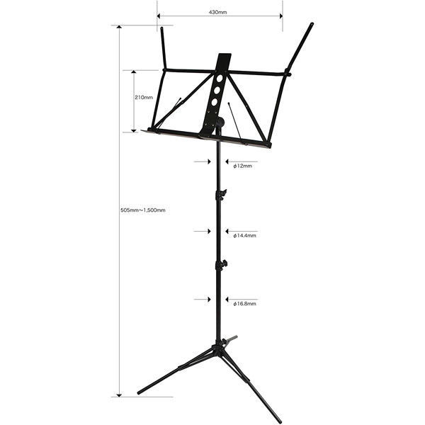 KC キョーリツ 譜面台 MSAL-J/BK (ソフトケース付き) 1台（直送品）