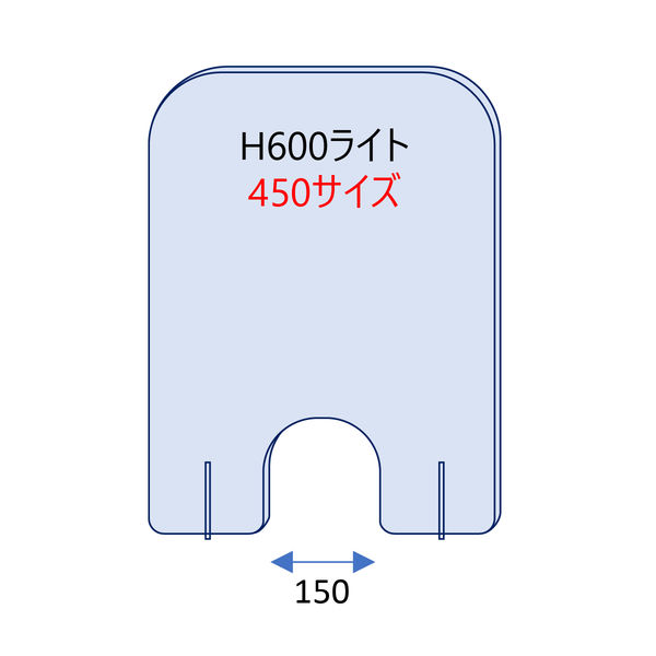 【飛沫防止】日創プロニティ　クリアパーテーション　H600ライト450（開口有）5枚組　NICP-L450H-5A（直送品）