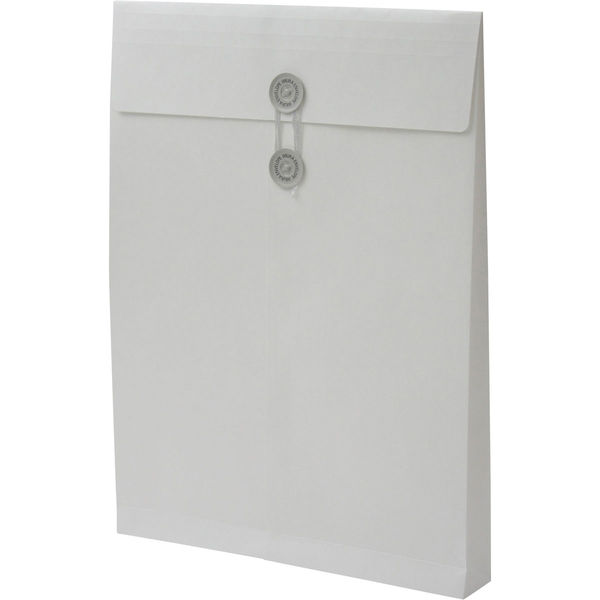 角２　ホワイト保存袋　ハトメ紐付　マチ幅３５ｍｍ ＢＫ２１２２ １箱（100枚） イムラ封筒（直送品）