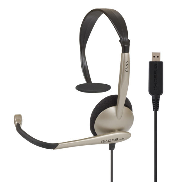 ヘッドセット USB接続 片耳タイプ ノイズリダクションマイク搭載 コミュニケーションヘッドセット CS95-USB 1個 KOSS