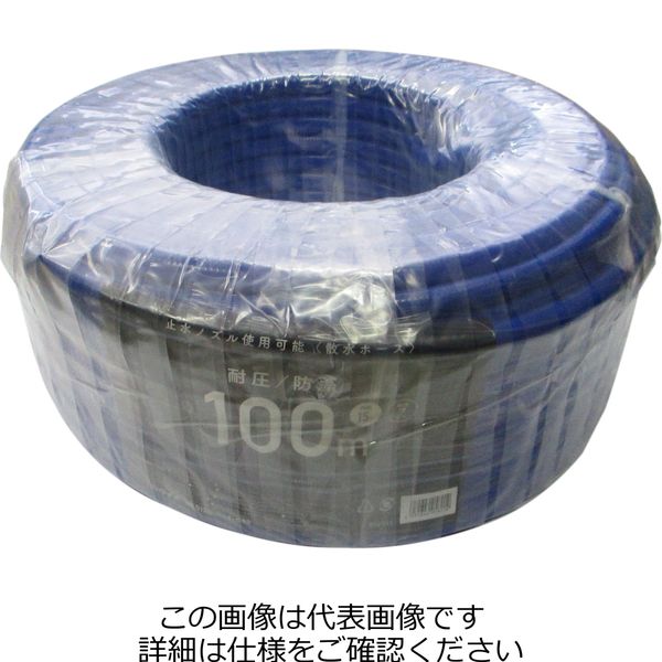 カクイチ 散水ホース 耐圧 防藻 ブルー 内径15mm 100M 892931 1セット(1本)（直送品）