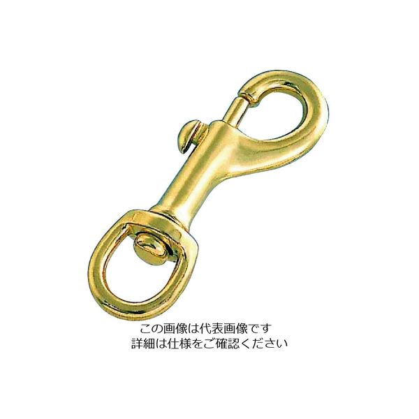水本機械製作所 水本 フック ナスカン 真鍮メッキ 全長88mm B-780 1個 204-8724（直送品）