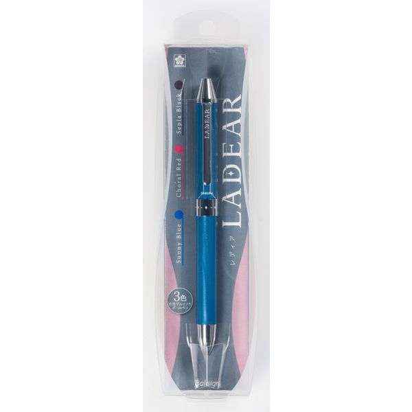 サクラクレパス 3色水性ボールペン　0.4mm（フック）レディア　ブルー　GB3L1504-P#36 5個（直送品）