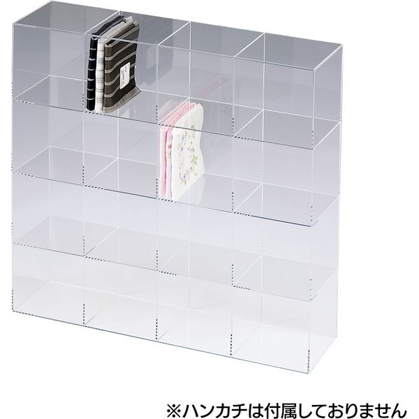 KMA ハンカチBOX16面 3T透明1台入 アクリル 021-SN20_287 1台（直送品） - アスクル