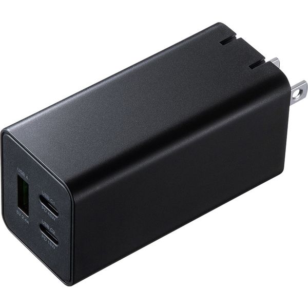サンワサプライ USB Power Delivery対応AC充電器（PD45W・GaN） ACA-PD73BK 1個（直送品）