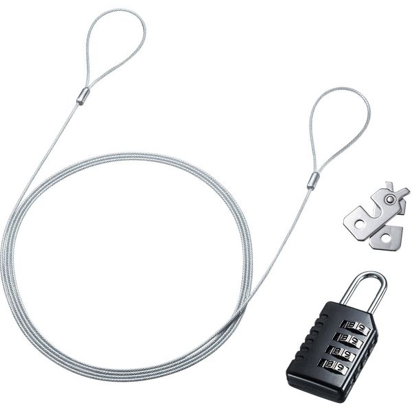 サンワサプライ NobleWedgeスロット対応セキュリティワイヤー・ダイヤル錠 SL-82 1個（直送品）