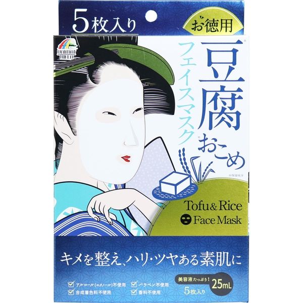 ユニマットリケン 豆腐おこめフェイスマスク 5枚入 1箱(5枚入)×4セット（直送品）