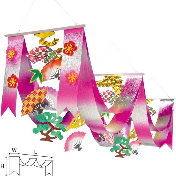 アルファ 舞扇迎春プリーツ2連ペナント TA7-0183 １個（直送品）