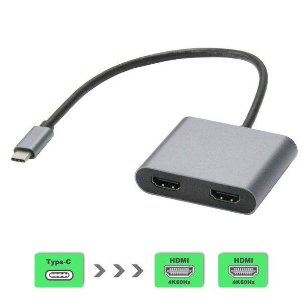 ディスプレイ分配器 3画面拡張機能 Type-C[オス]-HDMI[メス]×2 VV-UCWHDA-SP 1個 Vodaview