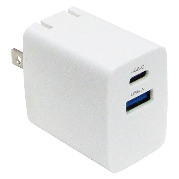 USB充電器 20W急速充電アダプター/PD対応/USB-C×1、USB-A×1/VV