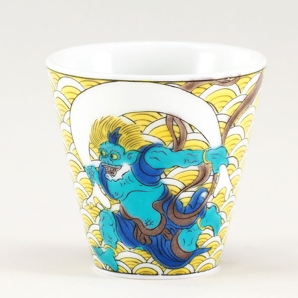 青郊 【九谷焼】縁起ちょこ 風神雷神図 KSO-12-4p 4個（直送品