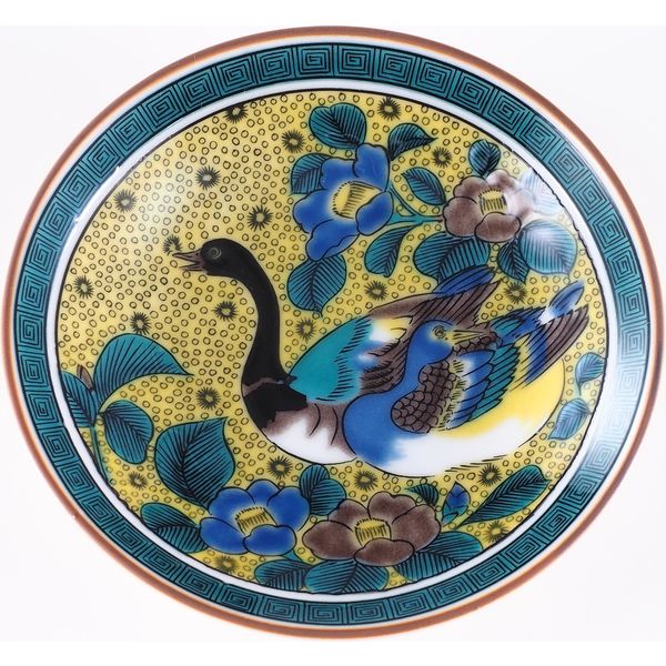 九谷焼 飾り皿 吉田屋双鳥 青郊 【九谷焼】豆皿名品コレクション 吉田屋双鴨図 MC-30-16p