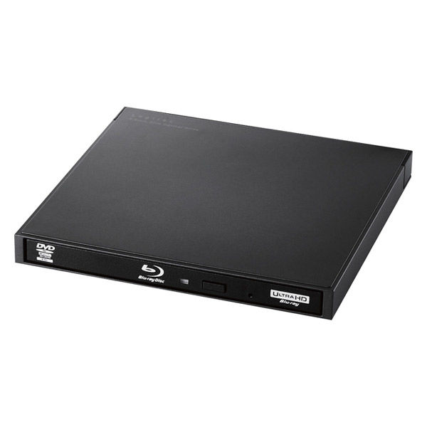 ロジテック Blu-rayディスクドライブ/USB3.0/スリム/書き込みソフト付/UHDBD対応 LBD-PWA6U3LBK BDドライブ