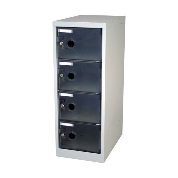 トラスコ中山 TRUSCO スケルトンロッカー 1列X4段 鍵付 ブラック TSL4K-BK 1台 462-7199（直送品）
