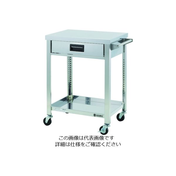 東製作所 アズマ ステンレスワゴンWGシリーズ 600×450×800 2段 引出し付 WGO2-600K 1台 455-3101（直送品）