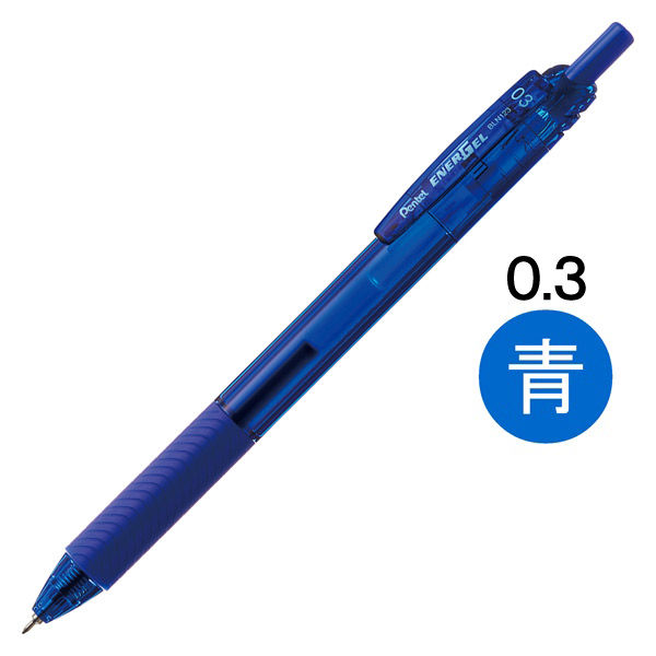 【新品】（まとめ）ぺんてる ゲルインキボールペン エナージェルエス 0.3mm 青 BLN123-C 1セット（10本） 【×10セット】