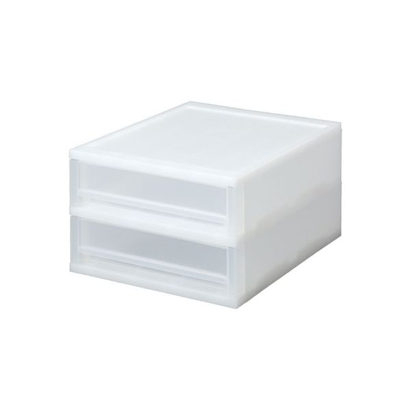 サンコープラスチック ブリオ A4浅型2段ケース ホワイト _ 1個（直送品）