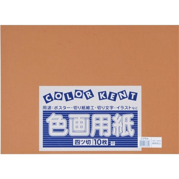 大王製紙 再生色画用紙 ４ツ切 10枚 こげちゃ B-45 1冊（直送品）