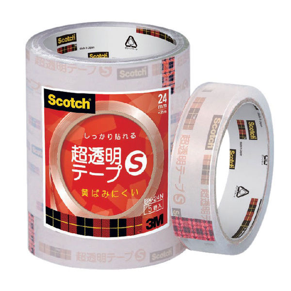 スコッチ 超透明テープS 大巻 3インチ 巻芯経76mm 幅24mm×長さ35m 1箱(150巻) スリーエム BK-24N（直送品）