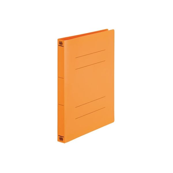 プラス PPフラットファイルA4S厚綴No.121PW OR10冊　1パック（直送品）