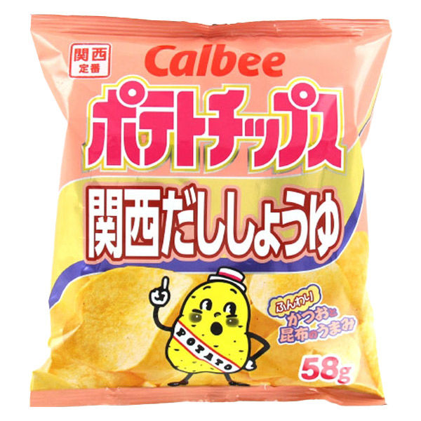 カルビー ポテトチップス関西だししょうゆ 4901330533847 58G×24個（直送品）