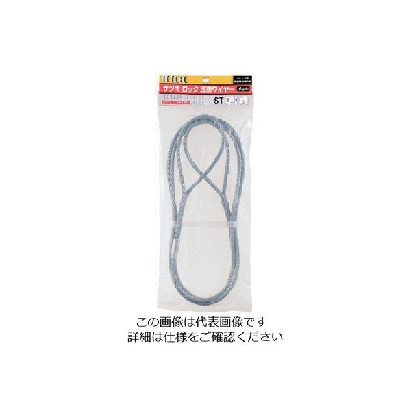 スリーエッチ HHH サツマロック玉掛ワイヤー メッキ9mm×6m ST9MMX6M 1本 808-7298（直送品）