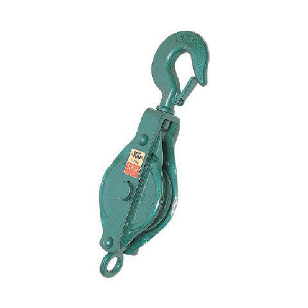 スリーエッチ HHH 強力型滑車一車鉄ブロック フック型100mm 100-1B 1個 808-7128（直送品）