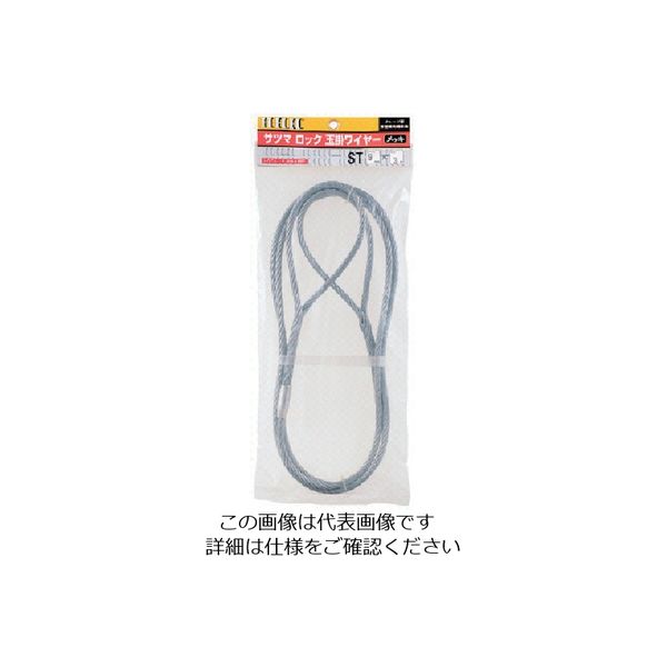 スリーエッチ HHH サツマロック玉掛ワイヤー メッキ6mm×6m ST6MMX6M 1本 808-7291（直送品）