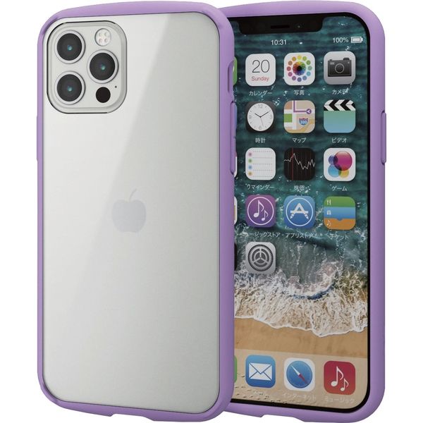 iPhone12/12Pro ケースカバー フレームカラー 耐衝撃 TPU 背面 クリア