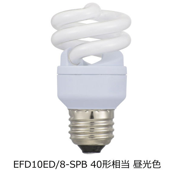 OHM（オーム電機）エコ電球（電球形蛍光ランプ）　D形　40Ｗ形　昼光色　 EFD10ED/8ーSPB
