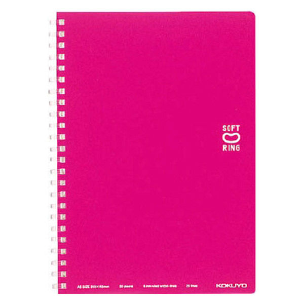 コクヨ ソフトリングノート（ドット入り罫線）6号（セミB5） ス-SV301BT-P ピンク 1冊