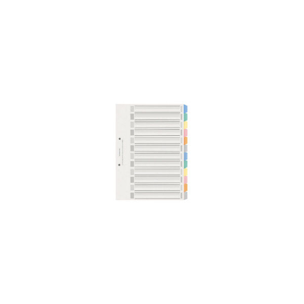 コクヨ カラー仕切カードPP（ファイル用）A4縦 2穴 1 シキ-P80 1セット（20組）