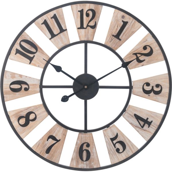 不二貿易 掛時計 アナログ時計 ウッドデッキ 木目調 72702 1個（直送品）