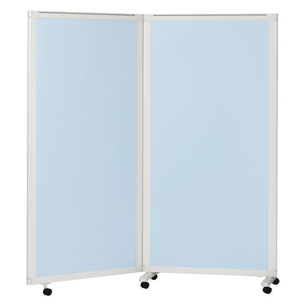 マツヨシキャスター付スクリーン(2連) W1800×D430×H1800mm　スカイブルー MY-N3585 1台 松吉医科器械（直送品）