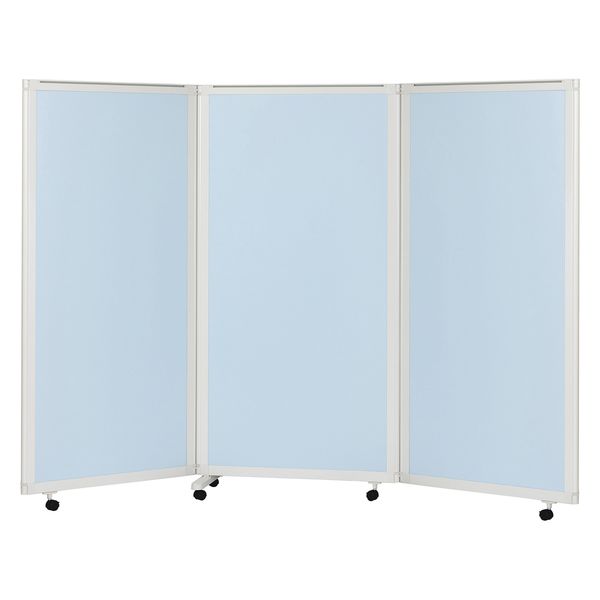 マツヨシキャスター付スクリーン(3連) W2700×D430×H1800mm　スカイブルー MY-N3587 1台 松吉医科器械（直送品）