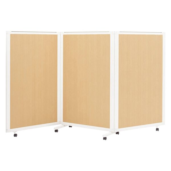 マツヨシ木目柄スクリーン(3連)) W2700×D430×H1500mm　ナチュラル MY-N3592 1台 松吉医科器械（直送品）