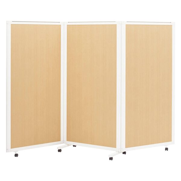 マツヨシ木目柄スクリーン(3連)) W2700×D430×H1800mm　ナチュラル MY-N3593 1台 松吉医科器械（直送品）